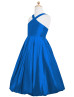 Royal Blue Taffeta Unique Junior Bridesmaid Dress